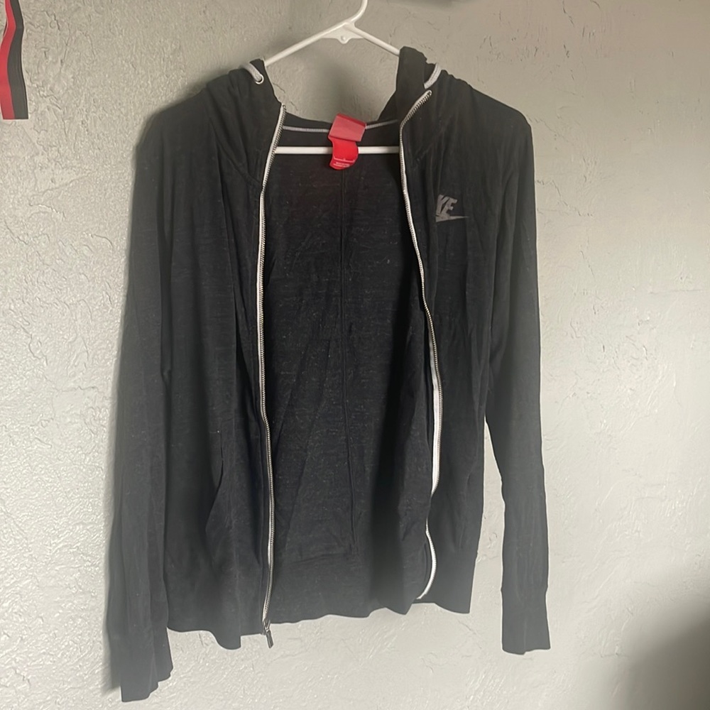 Grey Nike Zip Up Hoodie